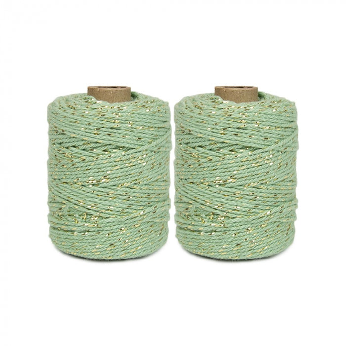 Bakers Twine | Mintgroen-goud | 5 m