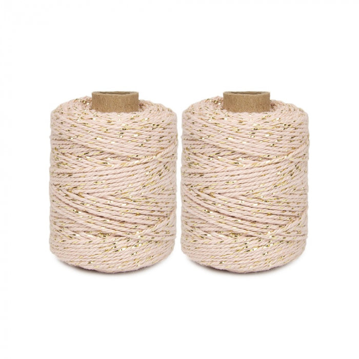 Bakers Twine | Poederroze-goud | 5 m