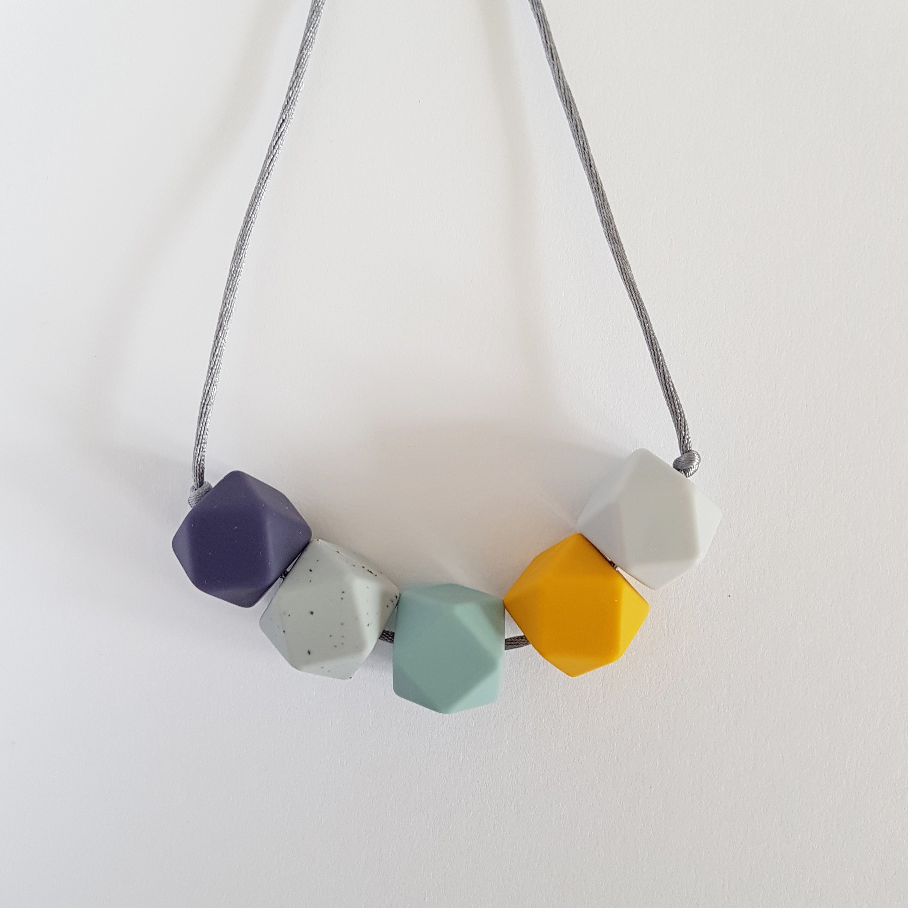 Borstvoedingsketting | Oker-blauw-grijs