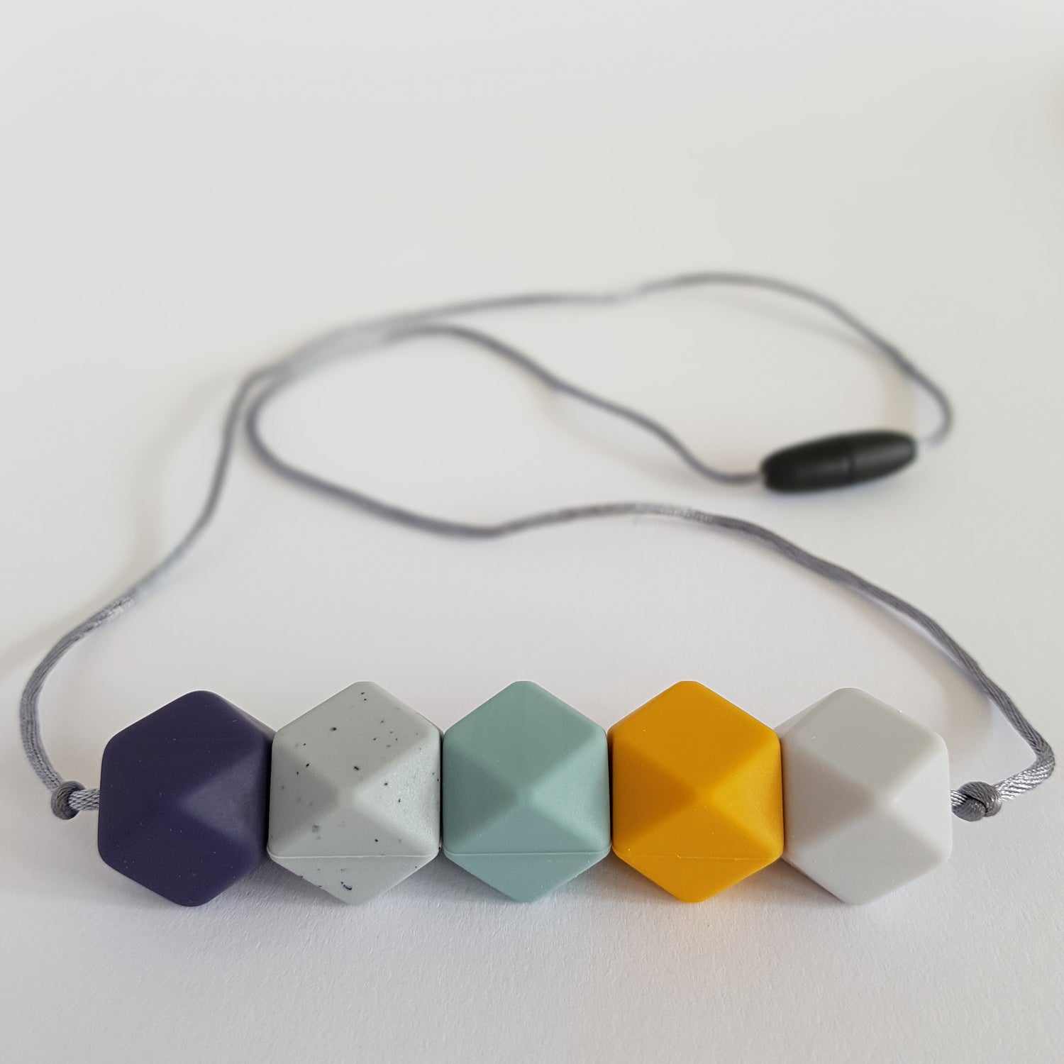 Borstvoedingsketting | Oker-blauw-grijs