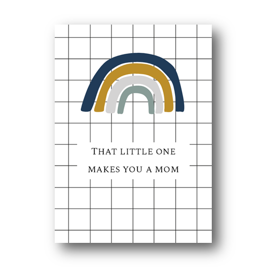 Kaart | That little one makes you a mom | Blauw