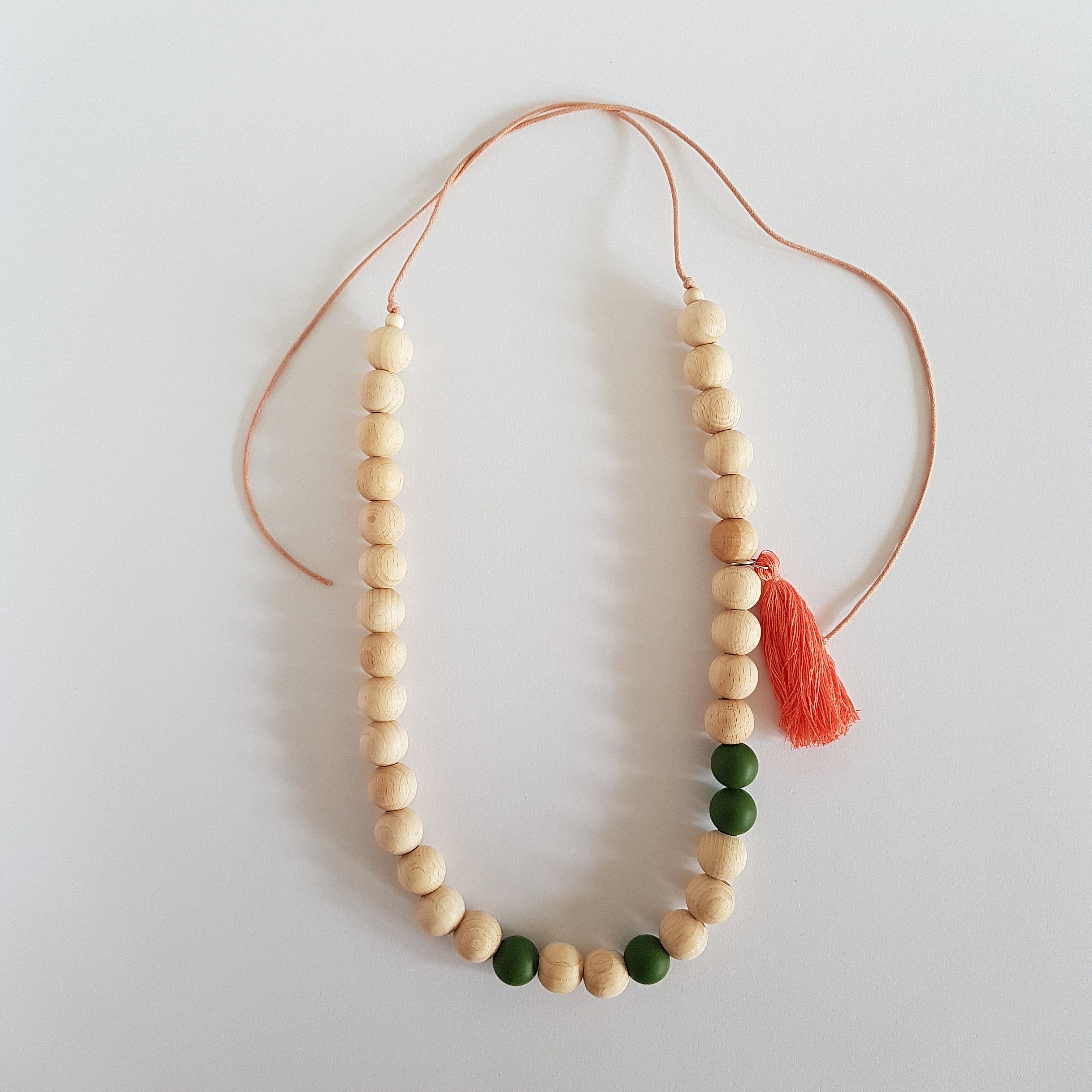 Ketting | Dennengroen-donker zalmroze