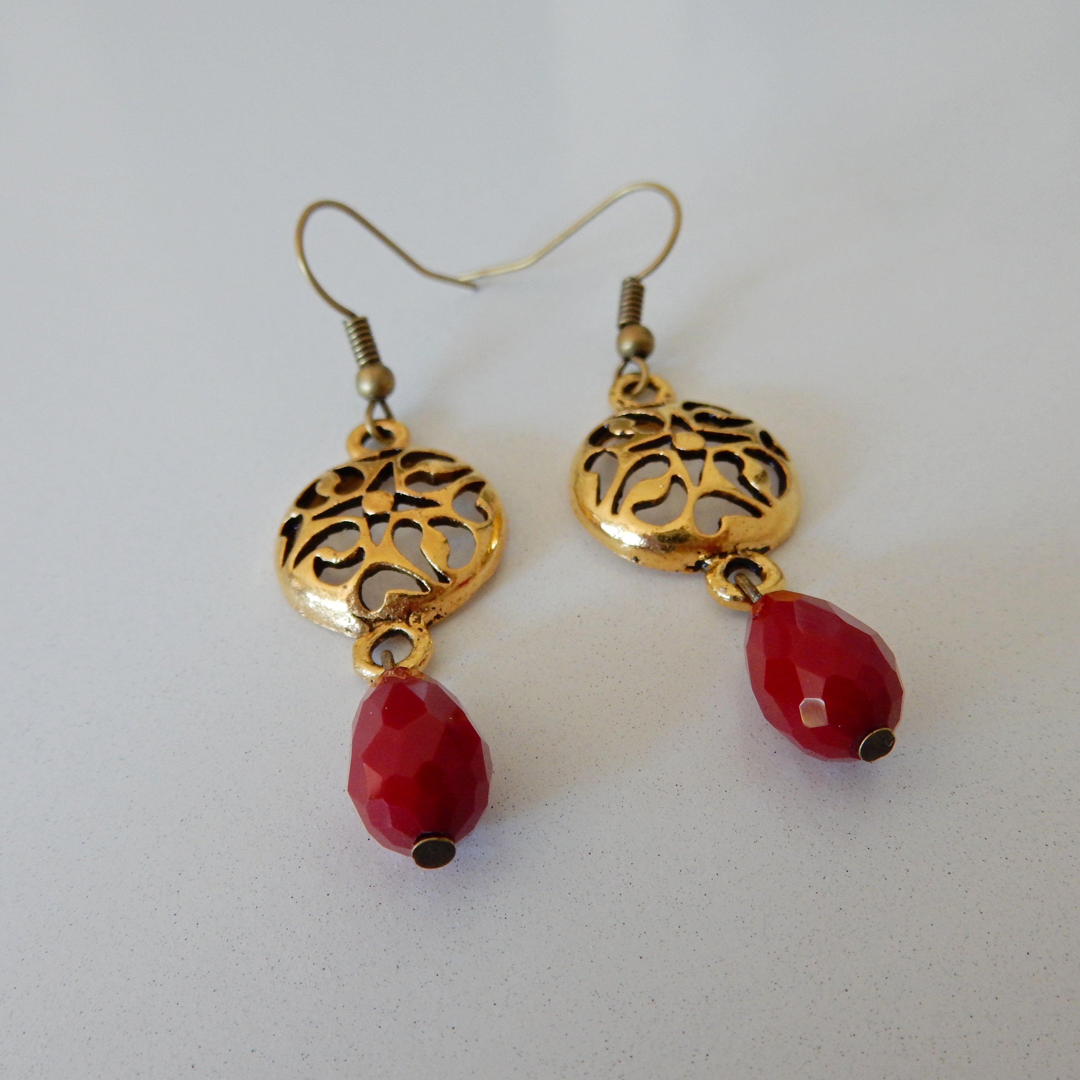 Oorbellen | Donkerrood