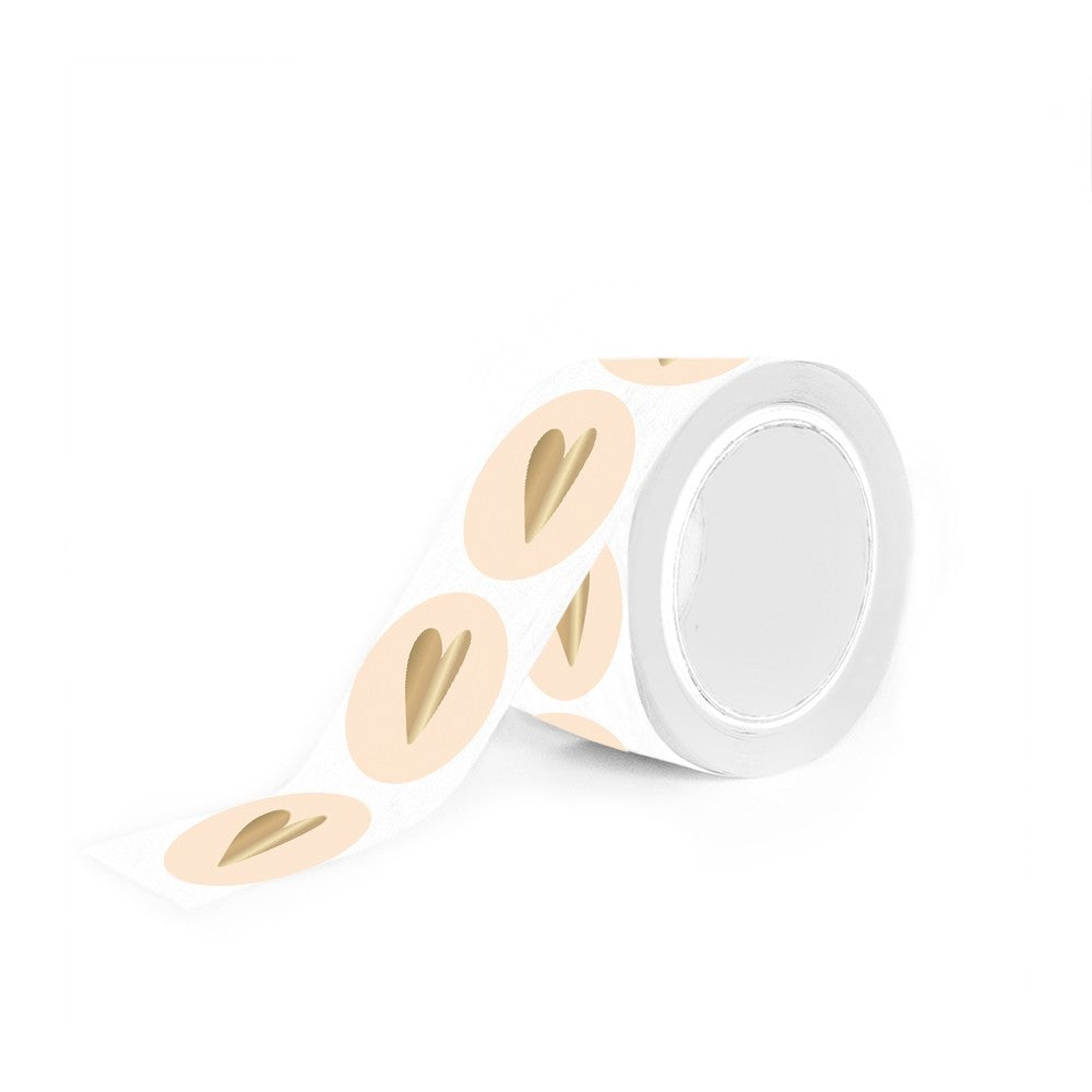 Stickers | Hart | Ivoor-goud | 35 mm | 5 stuks