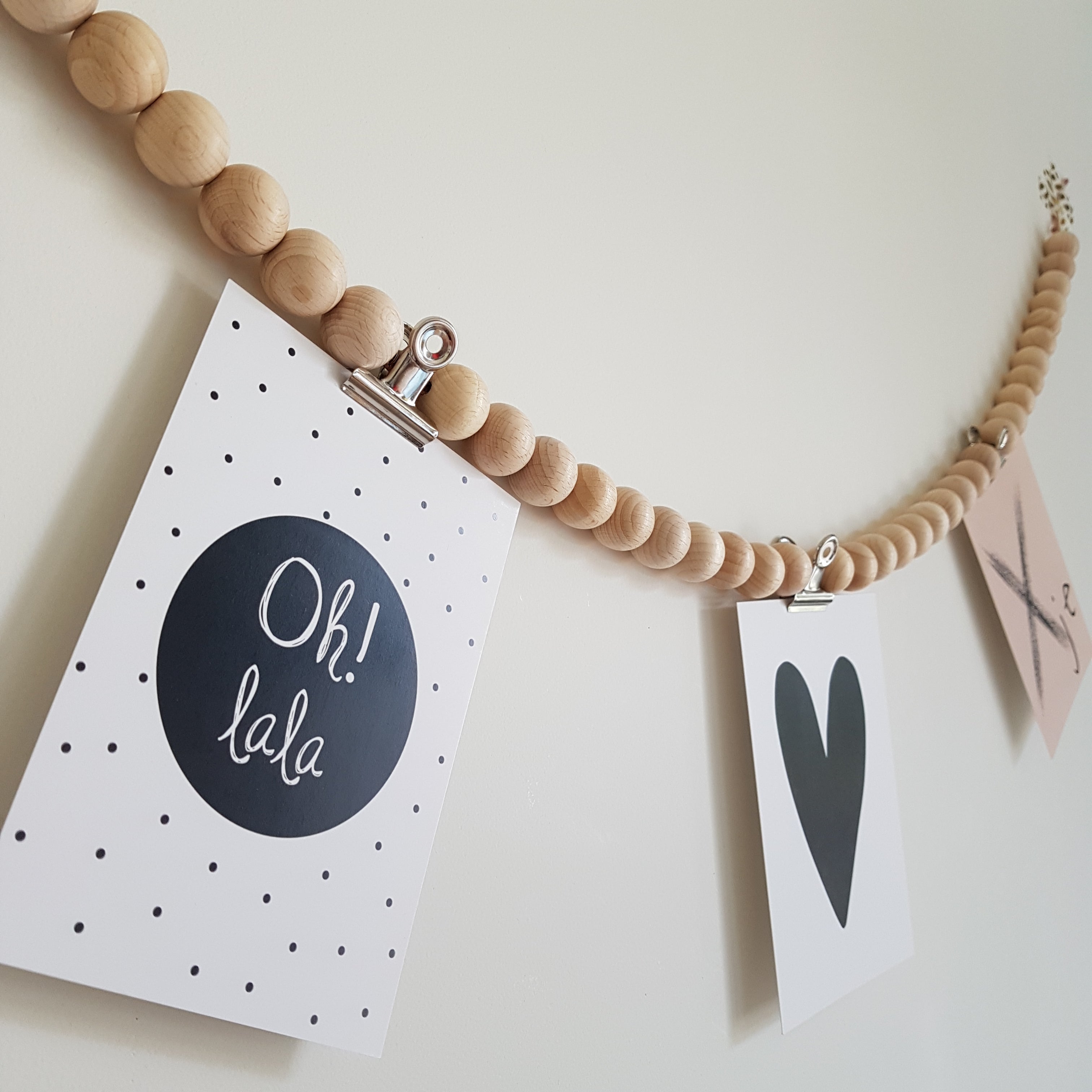 Woonketting 100 cm | Met 3 rvs klemmetjes