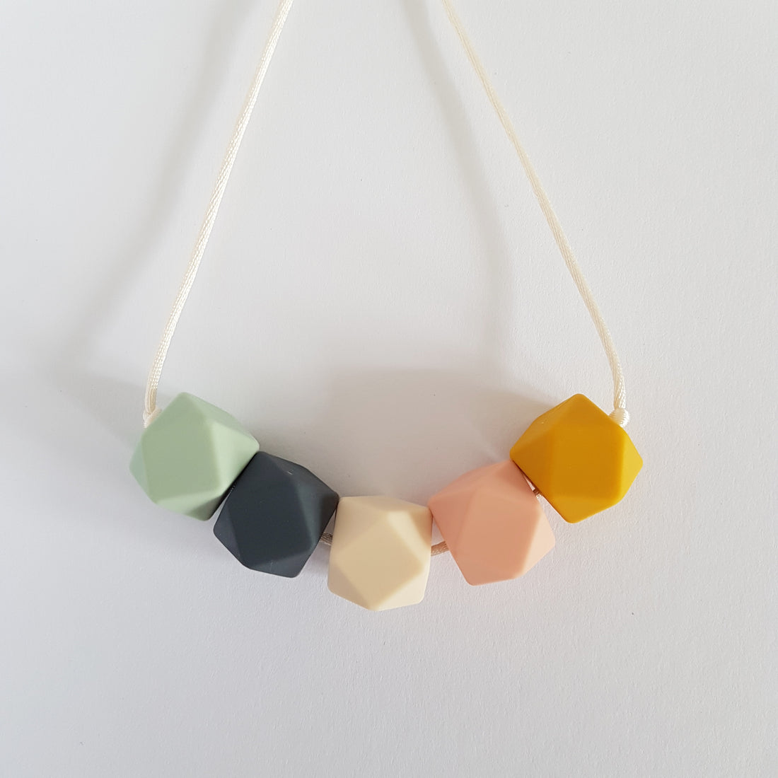 Borstvoedingsketting | Oker-roze-mint