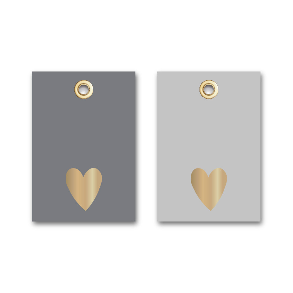 Cadeaulabels | Goud hartje | 2 stuks