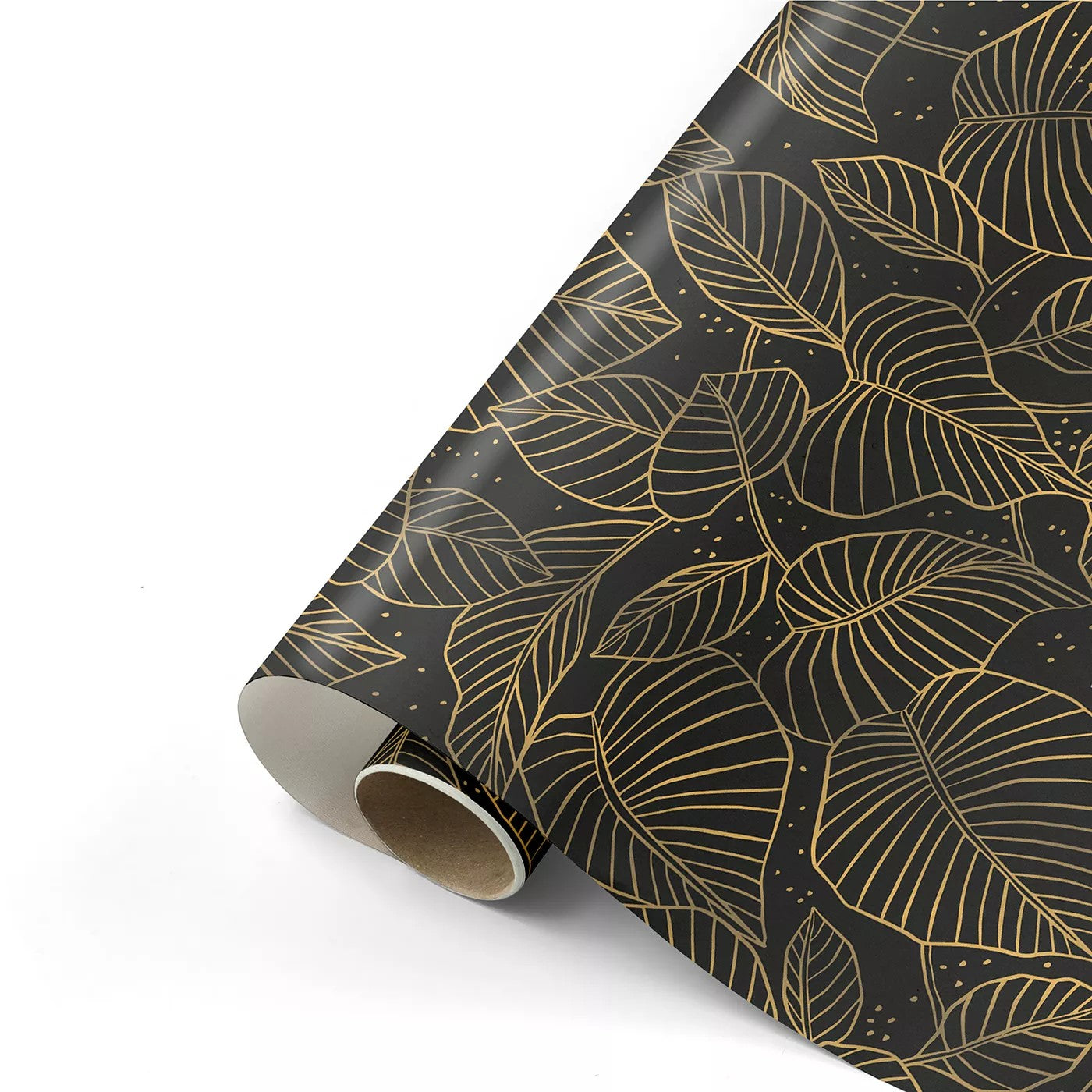 Cadeaupapier | Lovely Leaves | Zwart