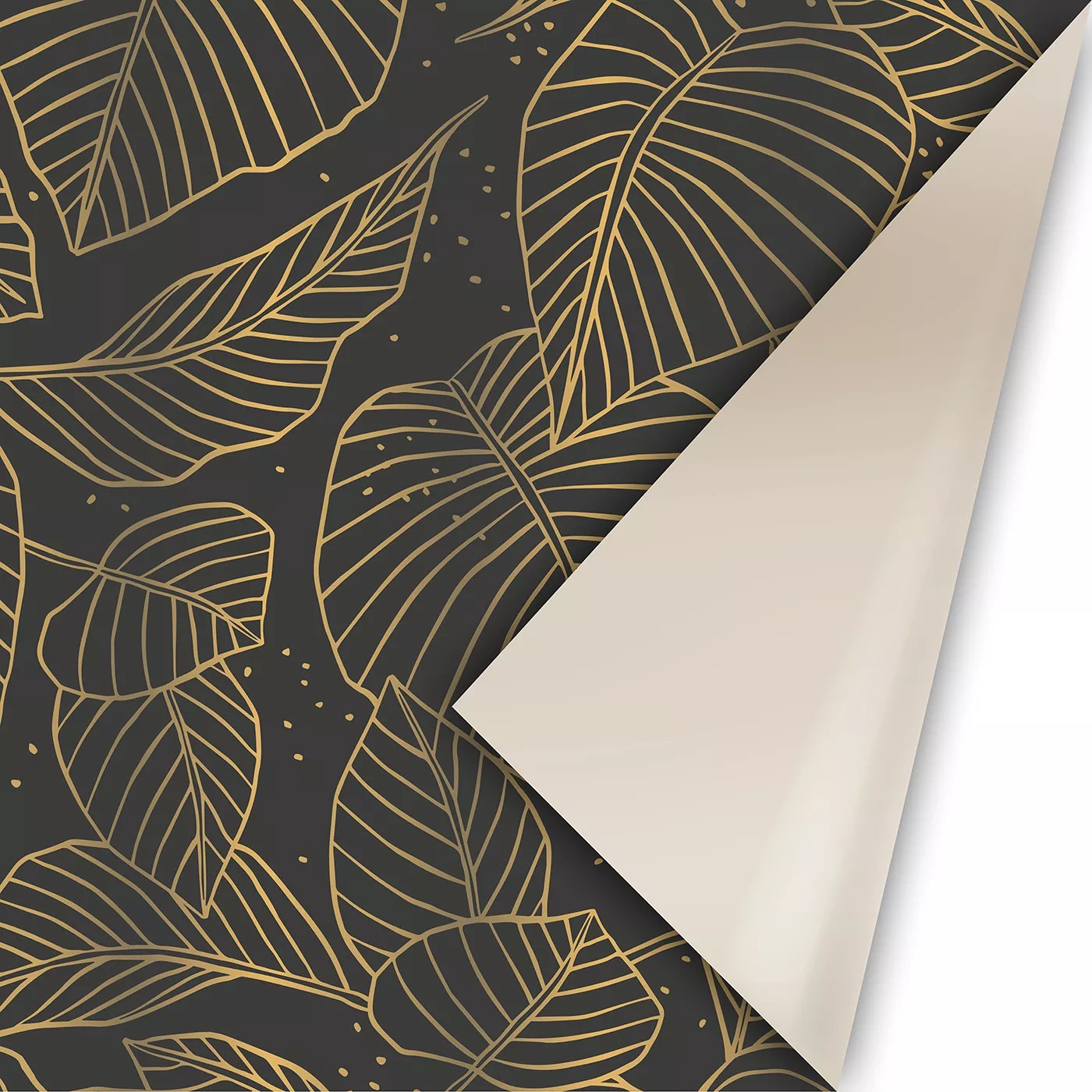 Cadeaupapier | Lovely Leaves | Zwart