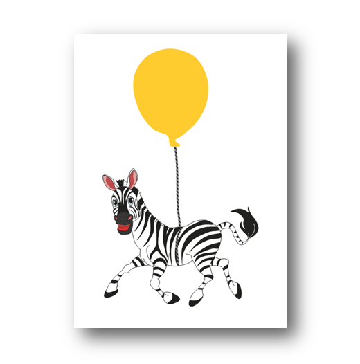 Kaart | Zebra aan ballon