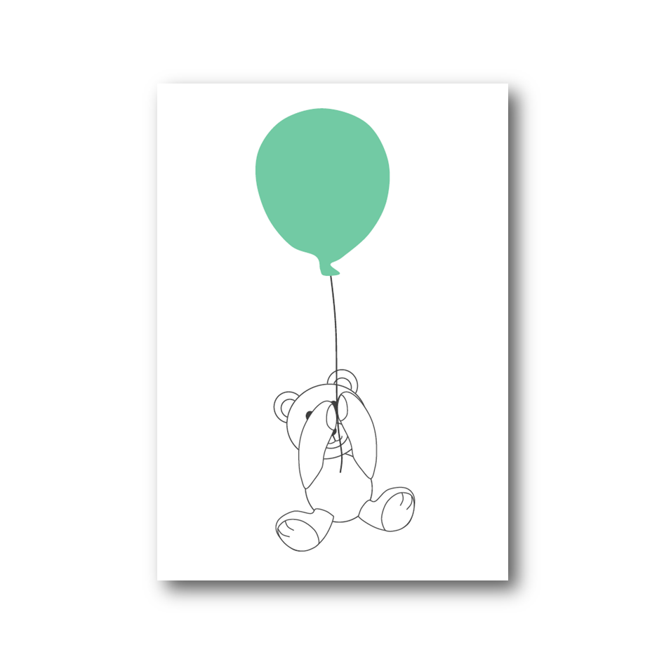 Poster | Beertje aan ballon